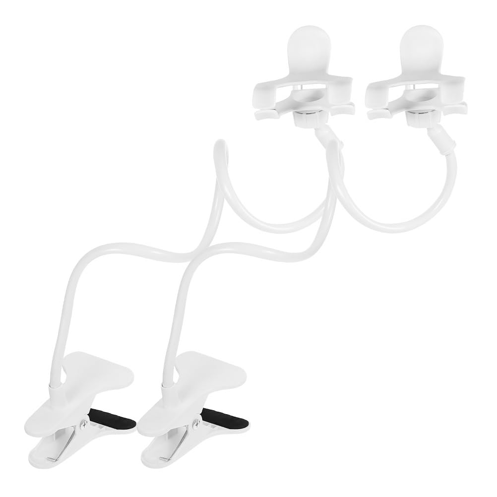 Homoyoyo 2pcs Gooseneck Phone Holder for Bed 360 Adjustable Clamp Clip Phone Mount Holder Cell Phone Clip Support Stand Overhead