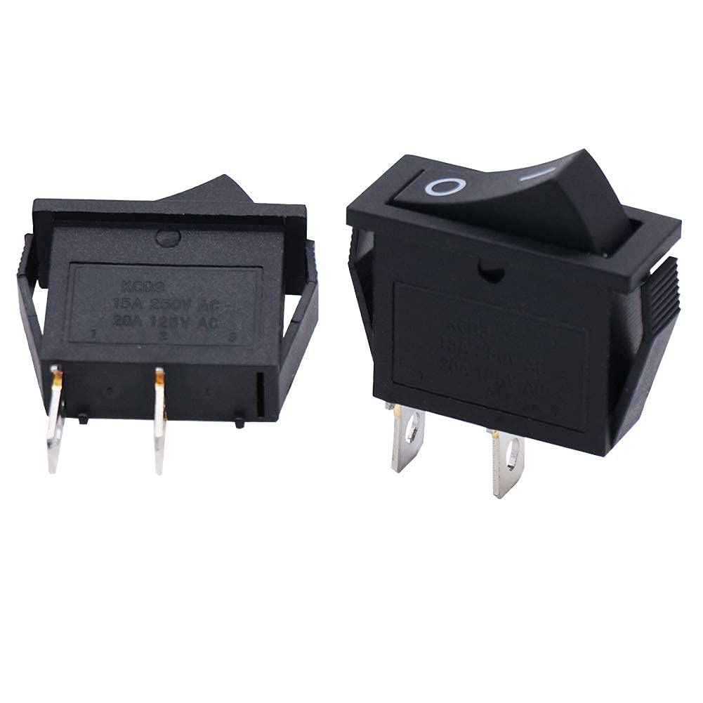 Twidec/5Pcs Rocker Switch 2 Pins 2 Position On/Off Ac 15A/125V 20A/12Vdc Spst Car Boat Black Rocker Switch Toggle Kcd3 101