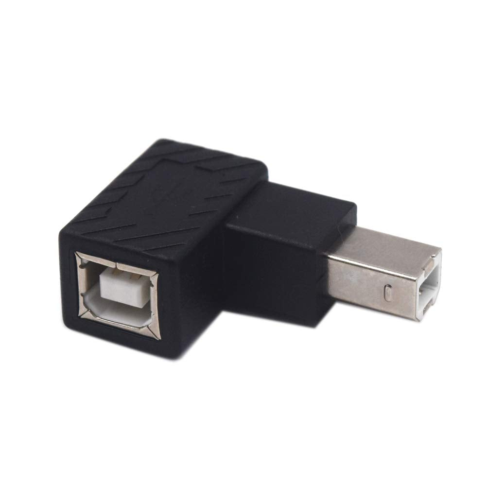 Kework 2 Pack Usb Type B 2.0 Extender, 90 Degree Right Angle Usb B Male To Female Printing And Data Transferring Extension Adapter Connector For Printer Scanner Hdd (Usb B & Right)