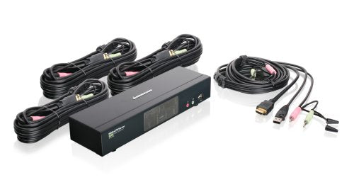 Iogear 4 Port Hdmi Multimedia Kvm Switch With Audio, Usb 2.0 Hub And Hdmi Kvm W/Full Set Of Cables, (Gcs1794 Taa Compliant)