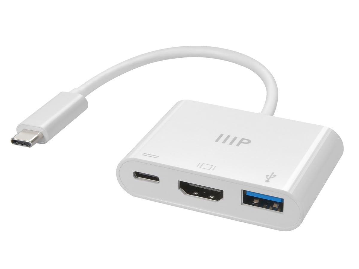 3-In-1 Adapter With Hdmi, Usb 3.0 Type-A, And Usb-C Outputs