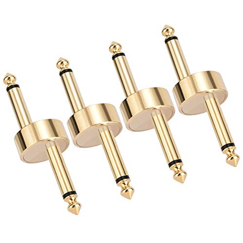 Otraki 1/4 Inch Pedals Coupler Z Type 6.3Mm Guitar Pedal Connectors 4 Pack Ts Copper Male Connector For Effect Pedalboard Space