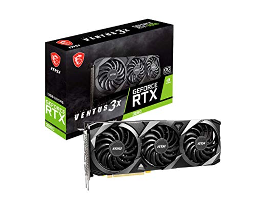 Msi Gaming Geforce Rtx 3060 12Gb 15 Gbps Gdrr6 192 Bit Hdmi/Dp Pcie 4 Torx Triple Fan Ampere Oc Graphics Card (Rtx 3060 Ventus 3