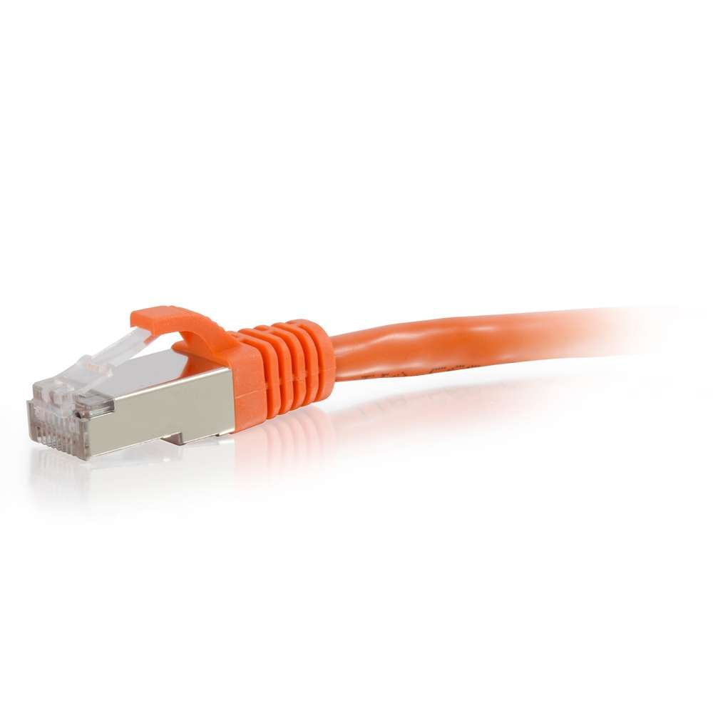 C2G 00896 Cat6 Cable   Snagless Shielded Ethernet Network Patch Cable, Orange (35 Feet, 10.66 Meters)