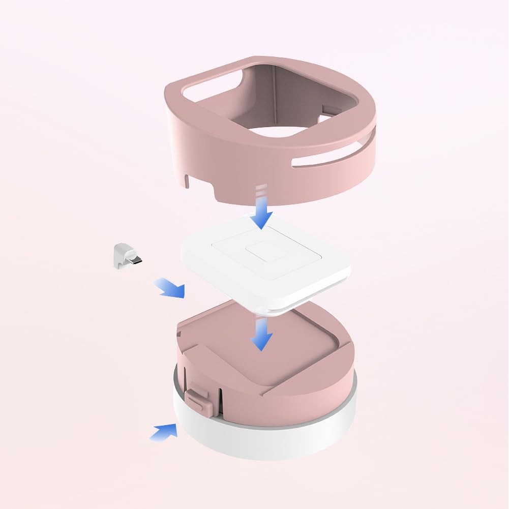 Miragecover Dock For Square Reader   Compatible With 1St And 2Nd Generation Square Reader, Elegant White Case, Anti Sleep Featur