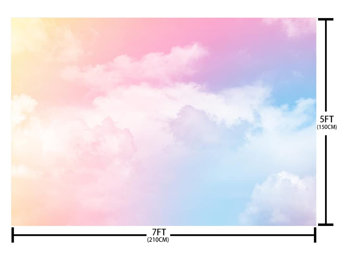 Ablin 7X5Ft Pink Clouds Photography Backdrop For Party Rainbow Cloud Abstract Sky Photography Background For Wedding Baby Shower