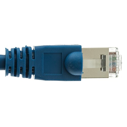 Cablewholesale 50 Foot Blue Cat6A Ethernet Patch Cable, Snagless/Boot With Rj45 Connector, 500 Mhz, 26 Awg, Stp(Shielded Twisted