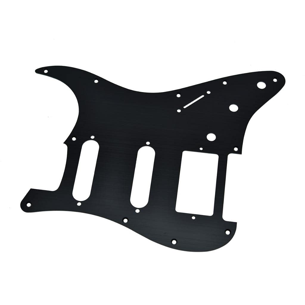 Dopro 11 Hole Aluminum Anodized Modern Style Strat Hss Guitar Pickguard Scratch Plate Fits American/Mexican Fd Black