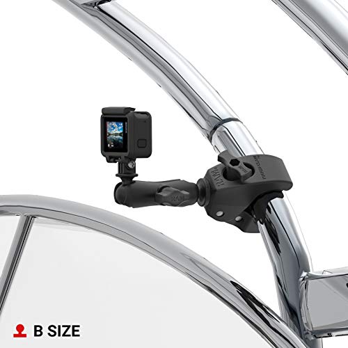 Ram Mounts Rap B 404U Tough Claw Medium Clamp Base With B Size 1'' Ball For Rails 1'' To 1.6'' In Diameter