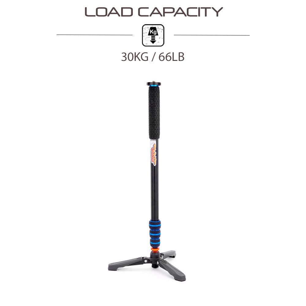 3 Legged Thing Punks Trent 2.0 Monopod With Docz2 Foot Spreader Kit   Lightweight Magnesium Alloy Camera Monopod With Multiple Uses For Heavy Equipment (Trentkitblue2.0)