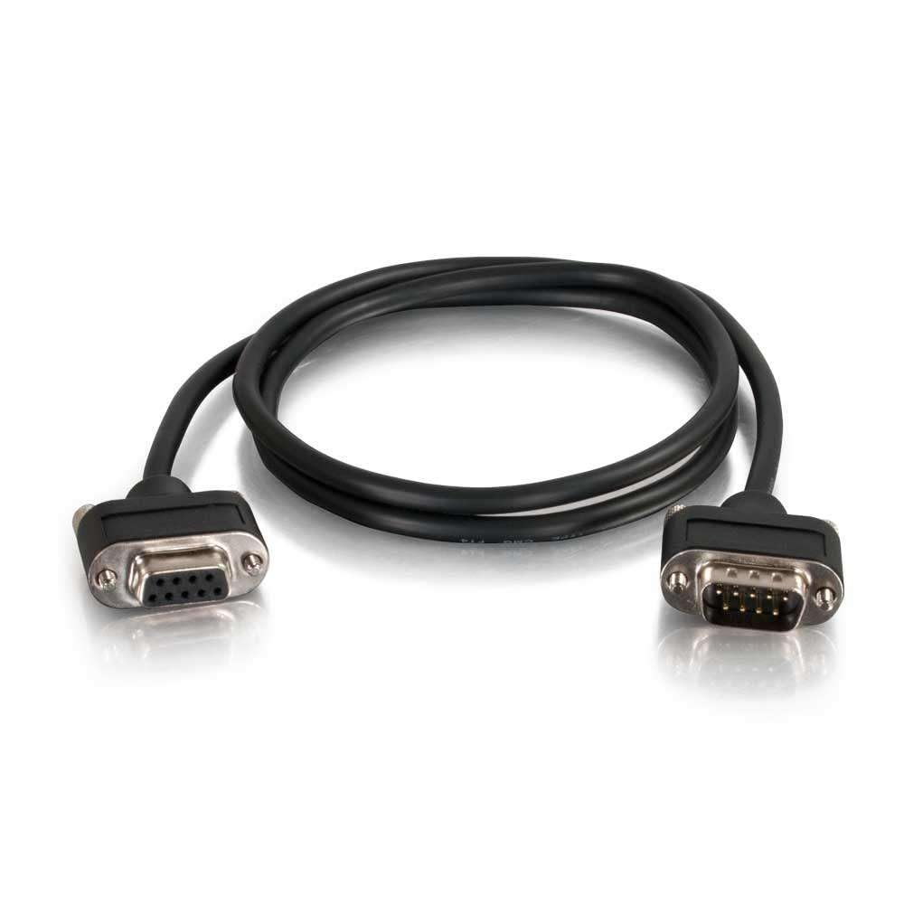 C2G 52157 Serial Rs232 Db9 Cable With Low Profile Connectors M/F, In Wall Cmg Rated, Black (6 Feet. 1.82 Meters)