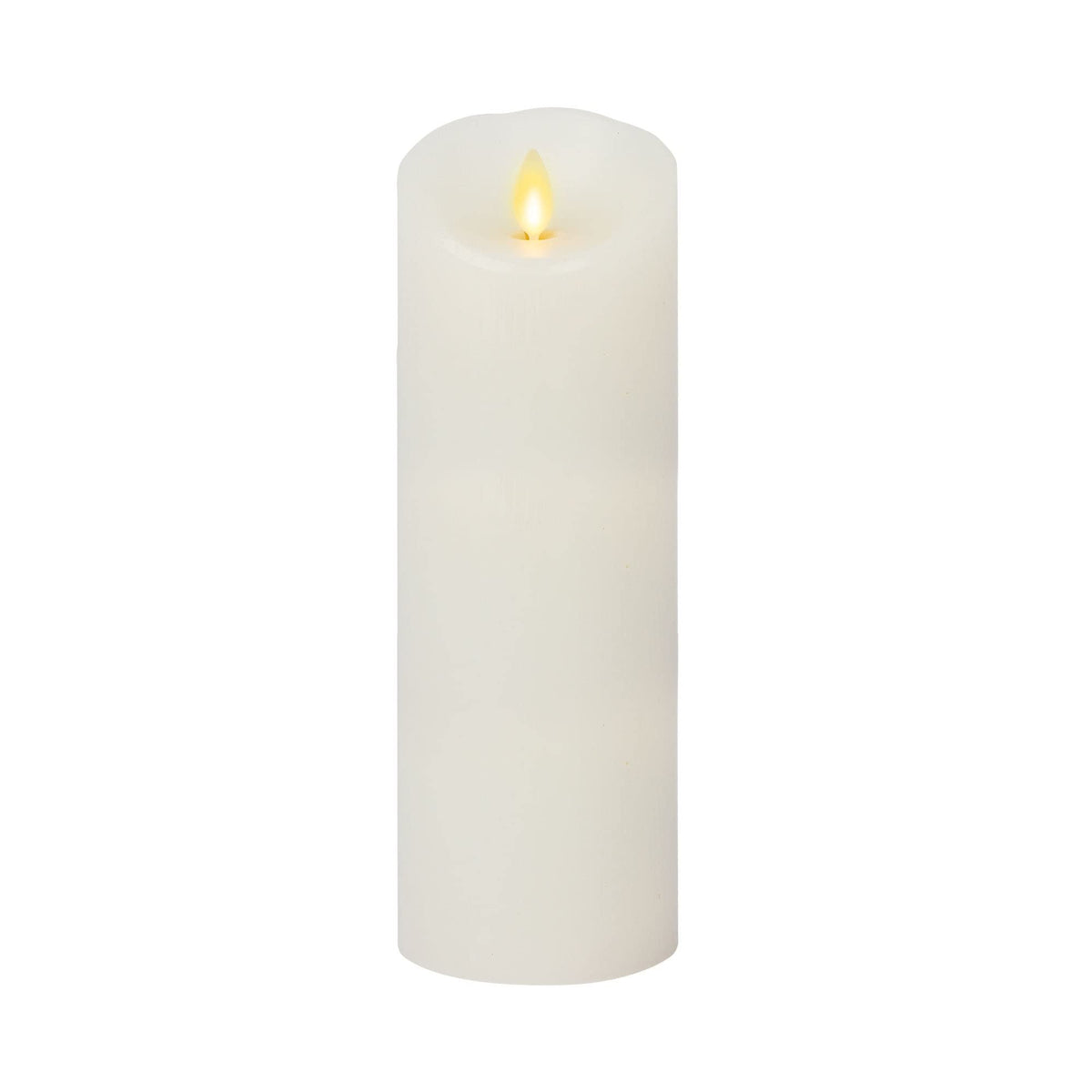 Luminara Realistic Moving Flame Led Candle (3''X8.5'') Scalloped Edge Smooth Finish Real Wax Pillar, Battery Operated (2 C) 600 