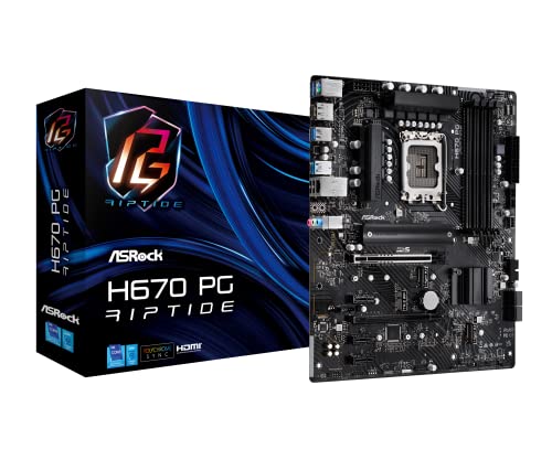 Asrock Motherboard H670 Pg Riptide Intel H670 Series Cpu (Lga1700) Compatible H670 Atx Motherboard