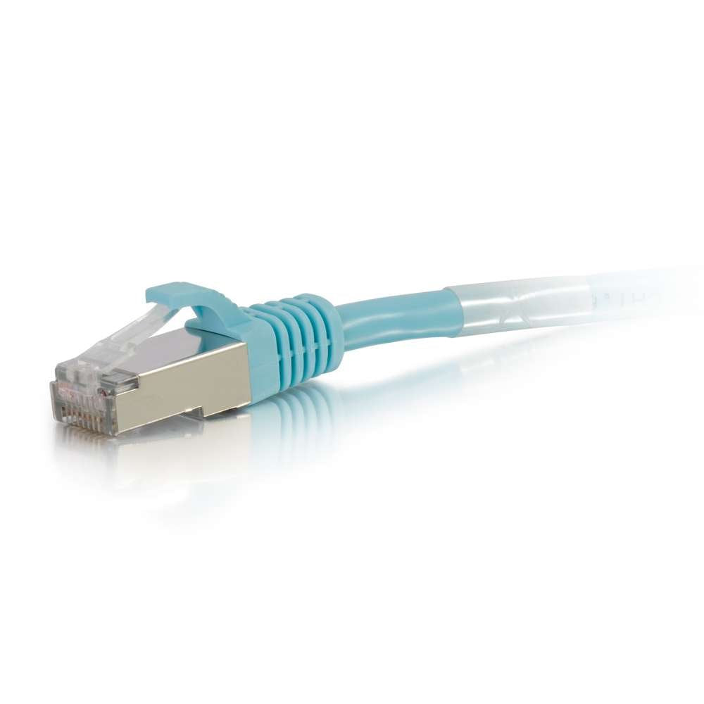 C2G Legrand Cat6A Ethernet Cable, Snagless Shielded Cat6A Patch Cable, Aqua Network Patch Cable, 4 Foot Snagless Stp Ethernet Ca
