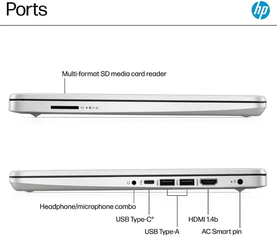 Hp 14'' Student-Laptop With Copilot Ai Office365, Quad Core Intel Processor N150(Up To 3.6Ghz) 16Gb Ram 256Gb Storage(128Gb Ufs