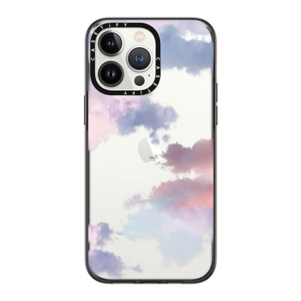 Casetify Compact Iphone 14 Pro Max Case [2X Military Grade Drop Tested / 4Ft Drop Protection]   Clouds   Clear Black