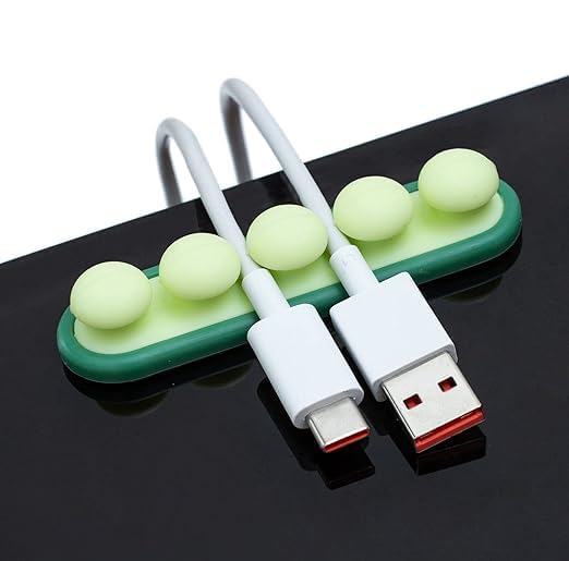 Lucci Silicone Cable Clips Cord Management Organizer With Adhesive Hooks  Ideal For Power Cords, Charging Cables, Mouse Cable,