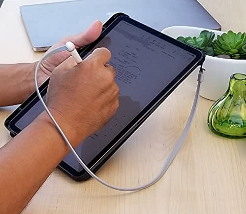 Zooploop Grey Silicone Scratchproof 20.75In Tether For Digital Electronic Styluses (Diameter Range: 0.27 0.37In)   Secure Stylus