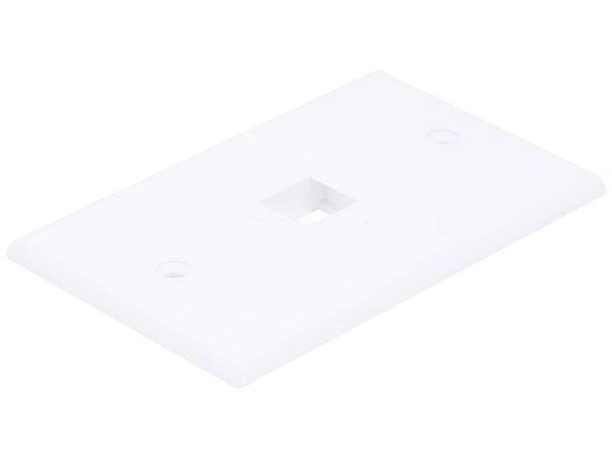 Monoprice Keystone Wall Plate   1 Port, Single Gang, Screws Included, White