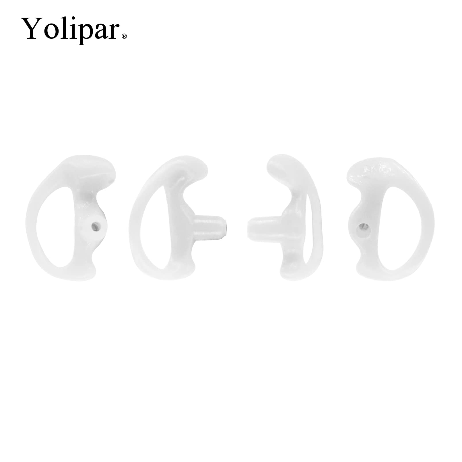 Yolipar Replacement Soft Silicone Eardud Earmold For Walkie Talkie Audio Kit Air Acoustic Tube Earpiece Headset (White, Small(1