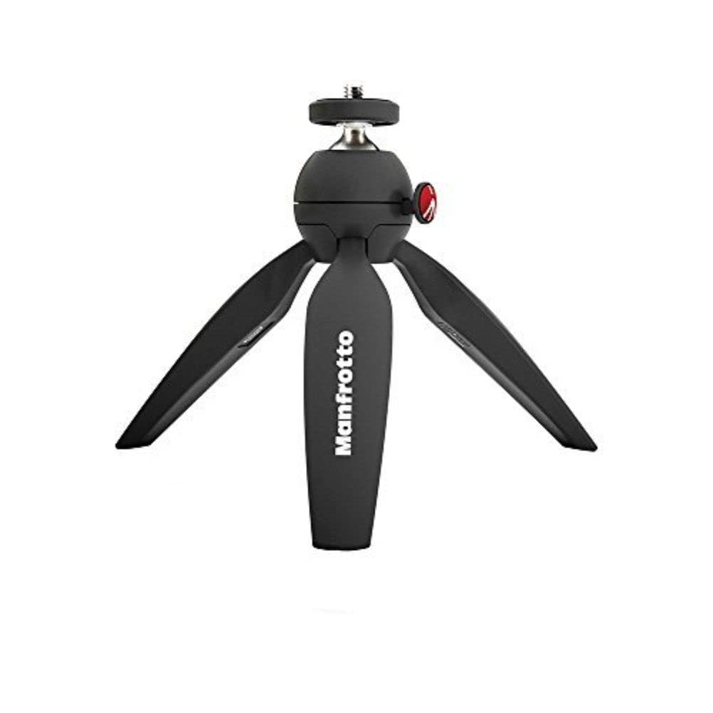 Manfrotto Mtpiximii B, Pixi Mini Tripod With Handgrip For Compact System Cameras, For Dslr, Mirrorless, Video, Made In Italy, Technopolymer And Aluminum, Black