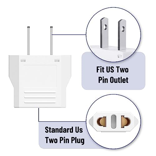 Bates  Europe To Us Plug Adapter, 4 Pack, European To Us Plug Adapter, Adapter Europe To Usa