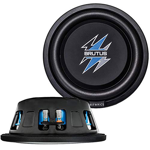 Hifonics Bxs8D4 Brutus Shallow Mount Subwoofer (Black)   8 Inch Subwoofer, 400 Watt, Car Audio System, 2 Inch Voice Coils, Uv Ru