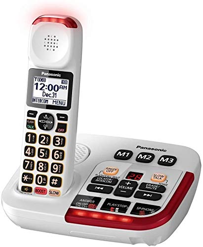 Panasonic Kx-Tgm420W + (2) Kx-Tgma44W Amplified Cordless Phone With Digital Answering Machine Expandable Upto 6 Handsets And Voi
