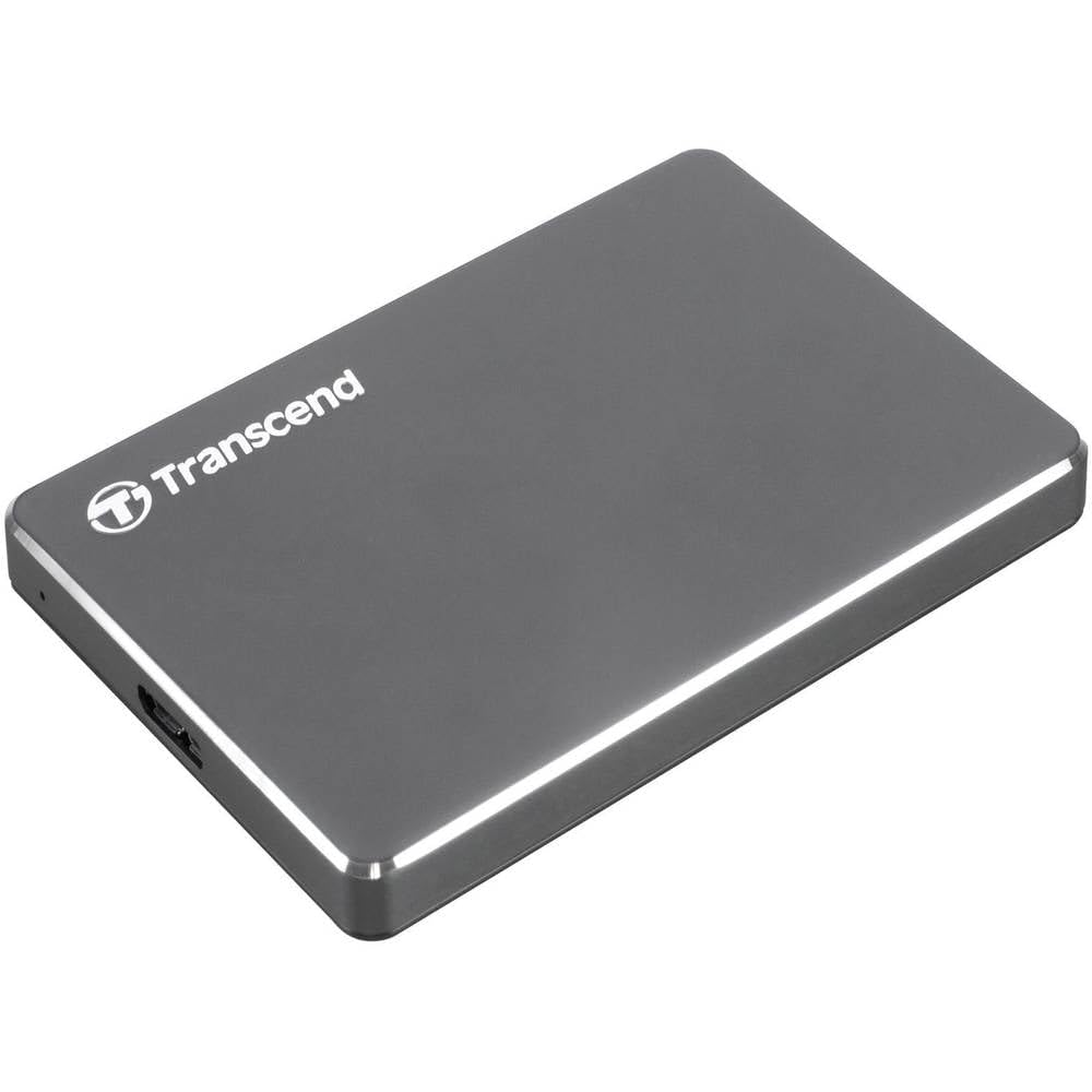 Transcend 2TB SJ25C3N, Portable External Hard Drive, sleek aluminum casing, Type A, Iron gray   TS2TSJ25C3N
