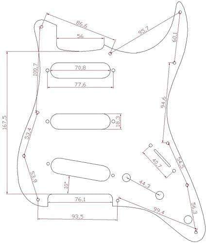 Kaish 11 Hole St/Strat Style Pickguard Sss Pick Guard For Usa/Mexico Stratocaster/Strat Black 3 Ply