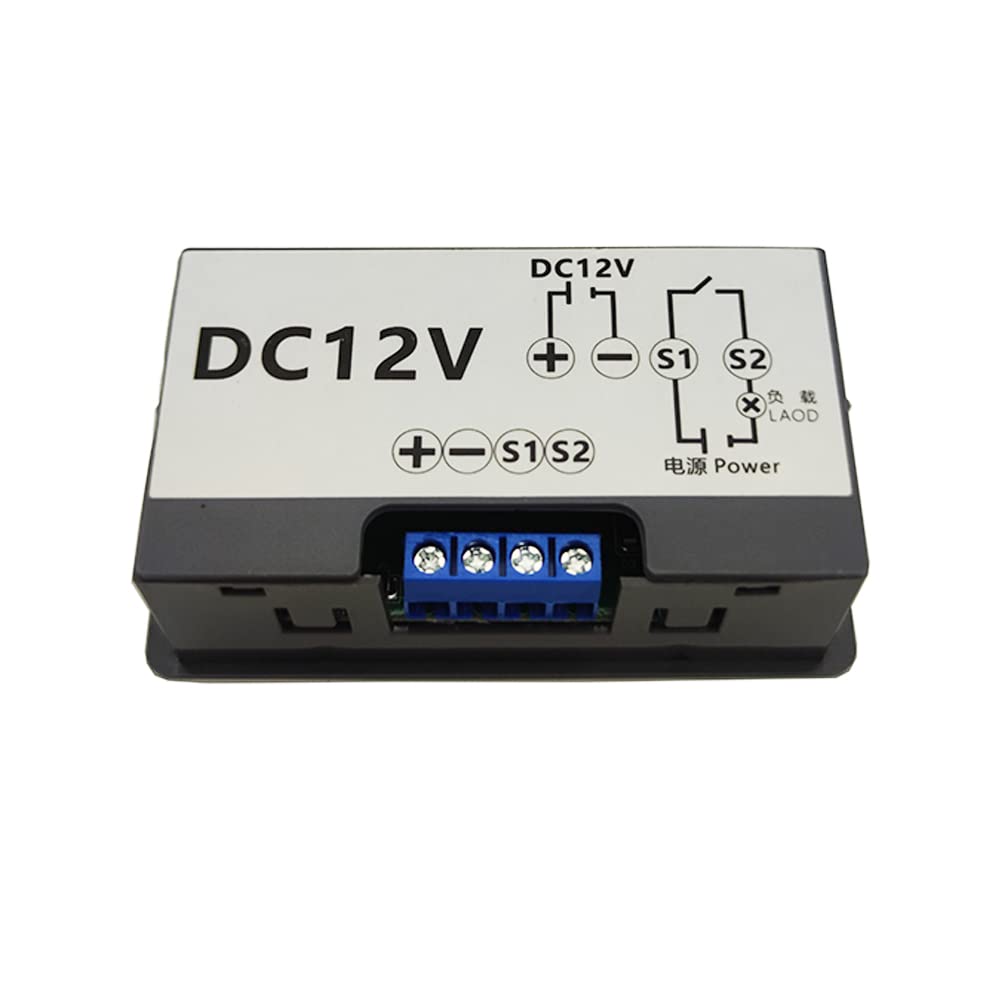 2Pcs Timer Delay Relay Programmable Cycle Timer Switch On Off Control Led Digital Display Time Relay Module (Dc12V/20A) Gray