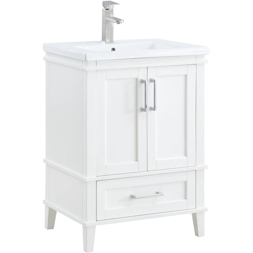 Acme Blair Wooden 2-Door Sink Cabinet with 1 Storage Drawer in White