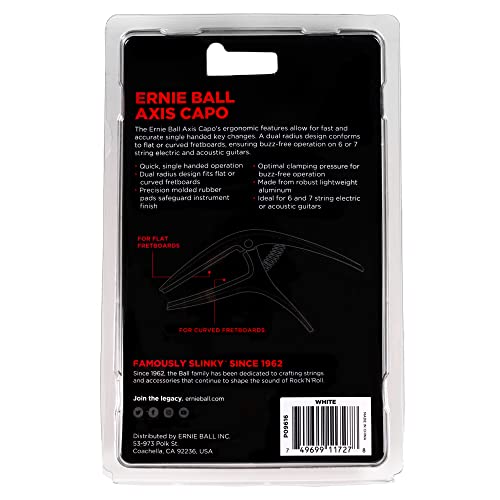 Ernie Ball Axis Reversible 2 In 1 Capo   White