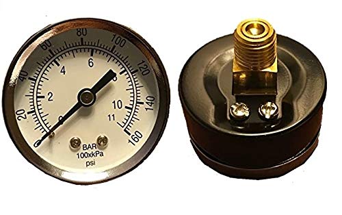 New Air Pressure Gauge Air Compressor Hydraulic 1.5'' Face 0 160 Back Mnt 1/8''Npt
