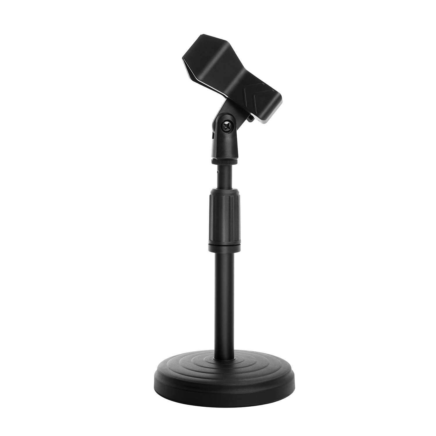 Desk Mic Stand - Upgraded Adjustable Table Microphone Stand with Mic Clip Compatible with Max 1.7 inch Diameter Microphone - Hei