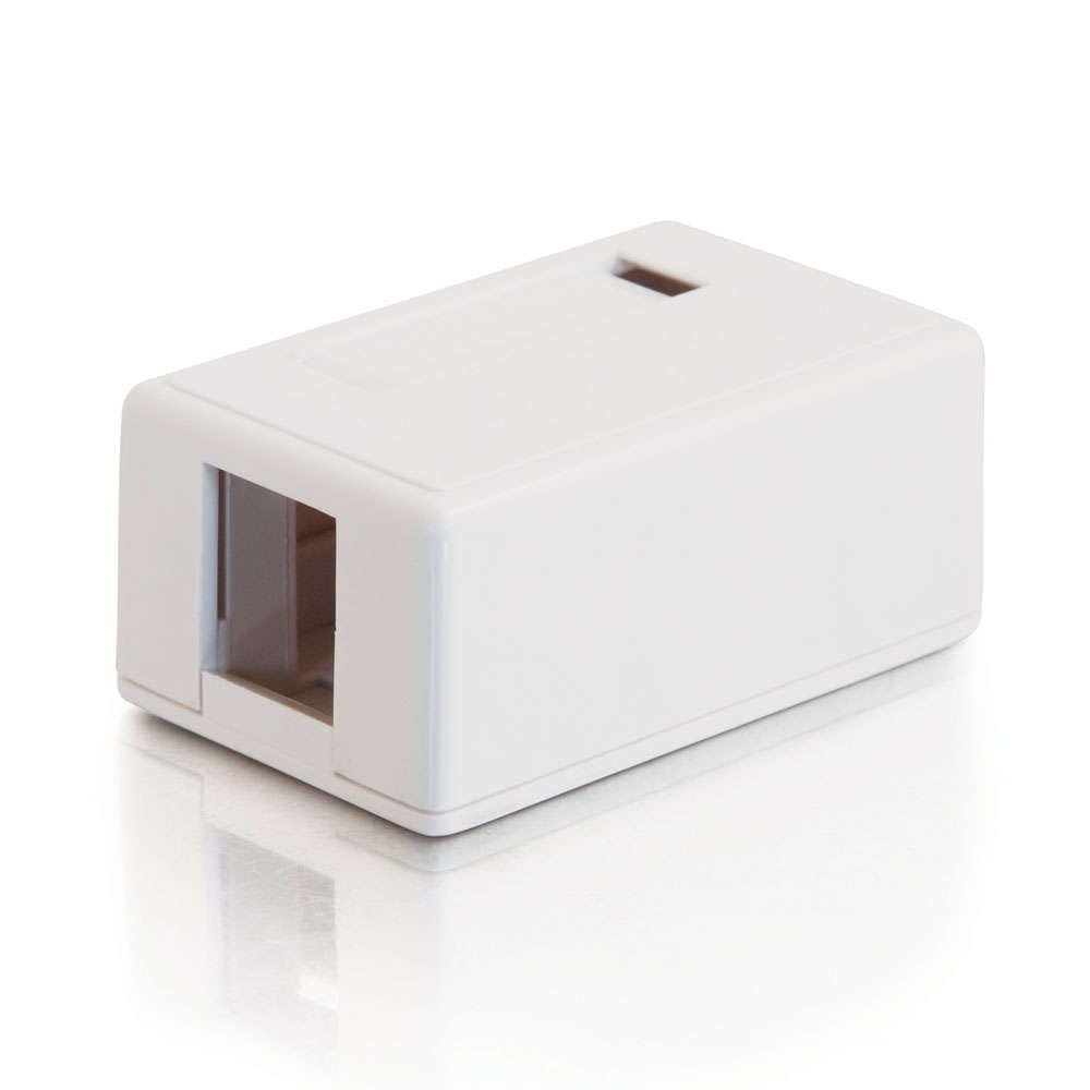 C2G 03831 1 Port Keystone Jack Surface Mount Box, White