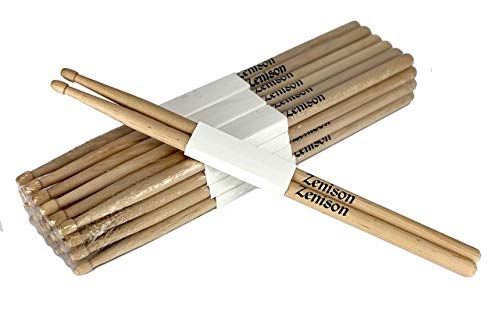 12 Pairs   2B Wood Tip Natural Maple Drumsticks Pro 24 Drum Sticks New