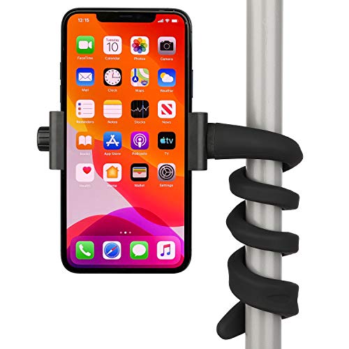 Itodos Portable Flexible Cell Phone Holder Stand For Treadmill, Spin Bike, Bed, Car, Kitchen, Desk, Grocery Shopping Cart,Compat