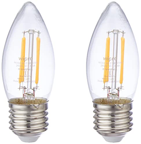 Wipro Garnet Base E27 4 Watts Led Bulb (Yellow, Pack Of 2)