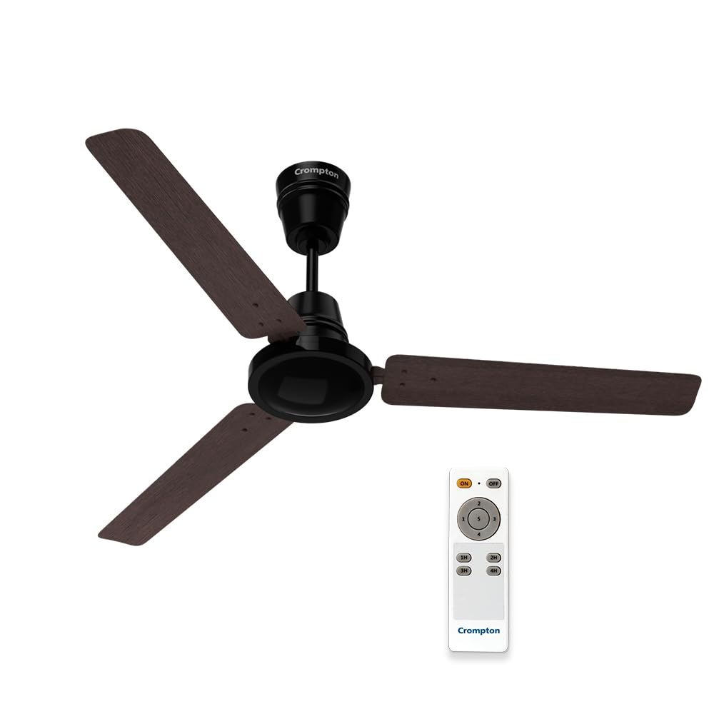 Crompton Energion Hs Wood 1200Mm (48 Inch) High Speed 5S Energy Efficient Bldc Ceiling Fan (Dark Walnut), Pack Of 1