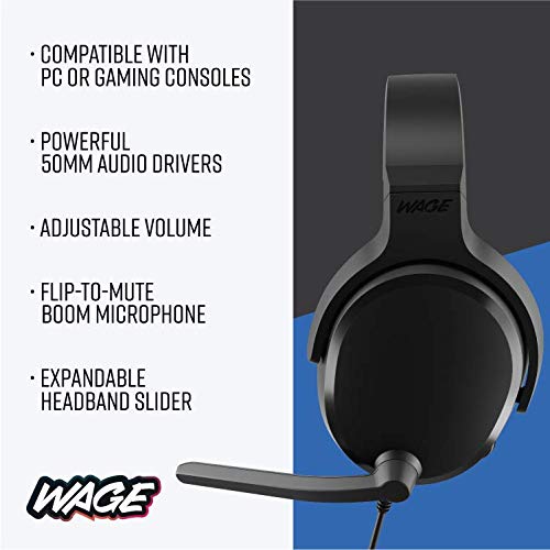 Wage Universal Wired Gaming Headset   Black/Blue (Wmany N116)