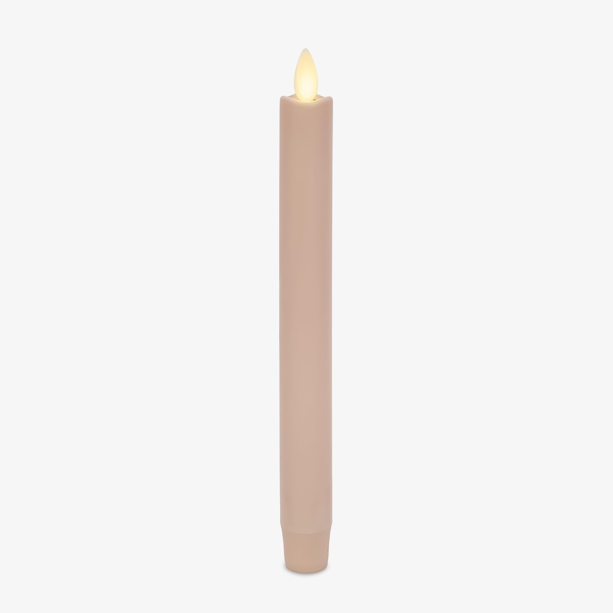 Luminara Flameless Candle Taper (1 x 9.5) Melted Top Real Wax Unscented Remote Ready Timer (Dusky Rose)
