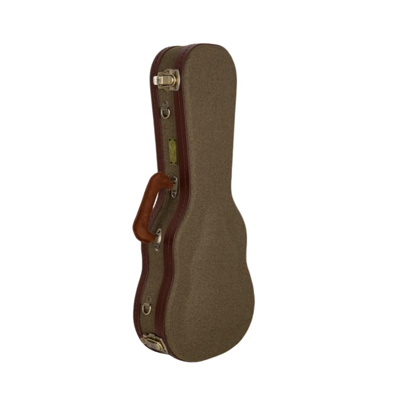 Crossrock Master Series Soprano Ukulele Case For 21 Long Neck | Olive Green Eco Tweed Fabric, Re-Engineered Shell, Backpack St