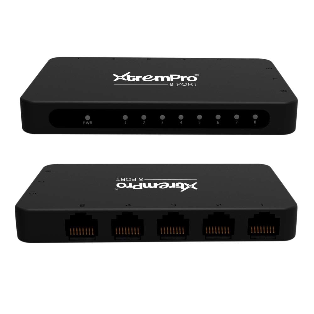 Xtrempro 8 Port Usb Powered 10/100Mbps Ethernet Rj45 Network Switch Hub   Black (61026)