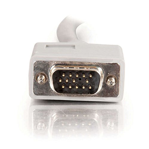 C2G 52016 Vga Cable   Premium Shielded Hd15 Sxga Mm Monitor Cable With 90A Downward Angled Male Connector Gray (6 Feet 1.82 Mete