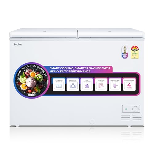Haier Hfc500Dm5, 5 Star Rating Double Door Convertible Deep Freezer, 5 Side Freezing, Dual Condenser, Inside Metal Liner With 4