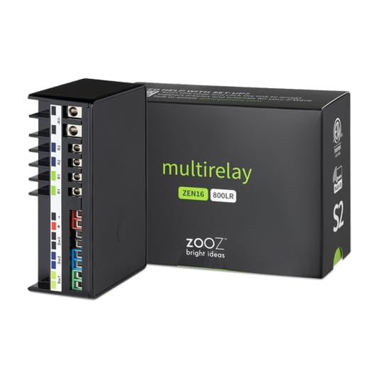 Zooz Z Wave Long Range Multirelay Zen16 800Lr For Garage Doors, Sprinklers, Gas Fireplace; 3 Dry Contact Relays (15A, 15A, 20A);