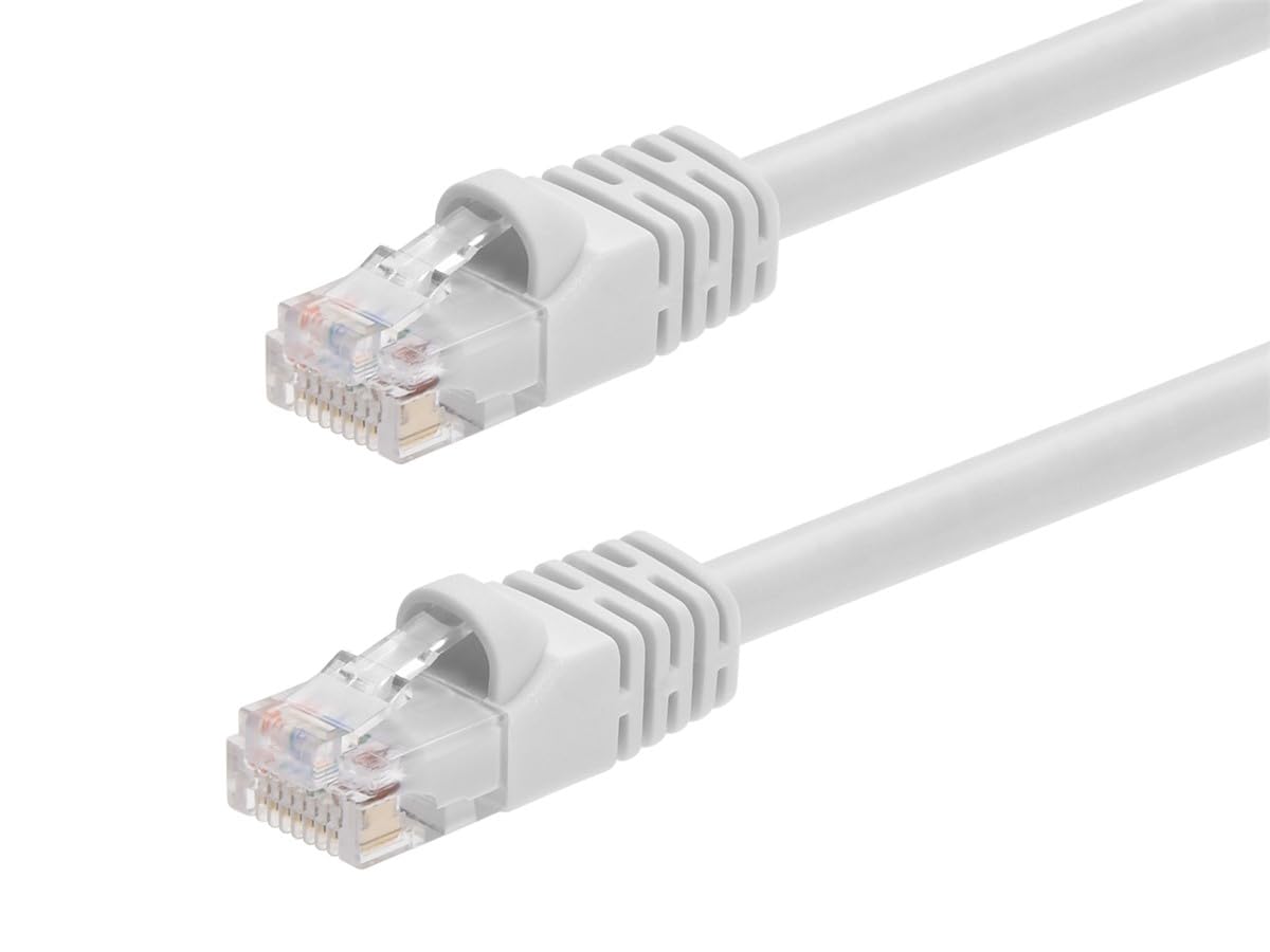 Monoprice Cat6 Ethernet Patch Cable   Snagless Rj45, Pure Bare Copper, 550Mhz, Utp, 24Awg, 3 Feet, White   Fullboot Series