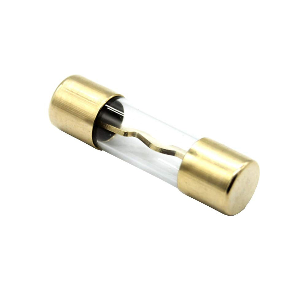 Etopars 5 X 40A Agu Fuse, Transparent Glass Tube, Gold Plated Cap, Metal Internal Material, 12V Car Power Safety