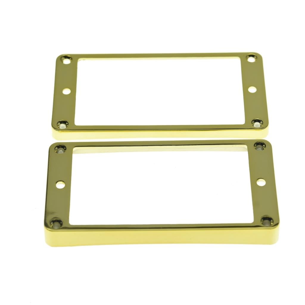 KAISH 2pcs Gold Humbucker Pickup Ring Curved Bottom Frame for Epiphone Les Paul